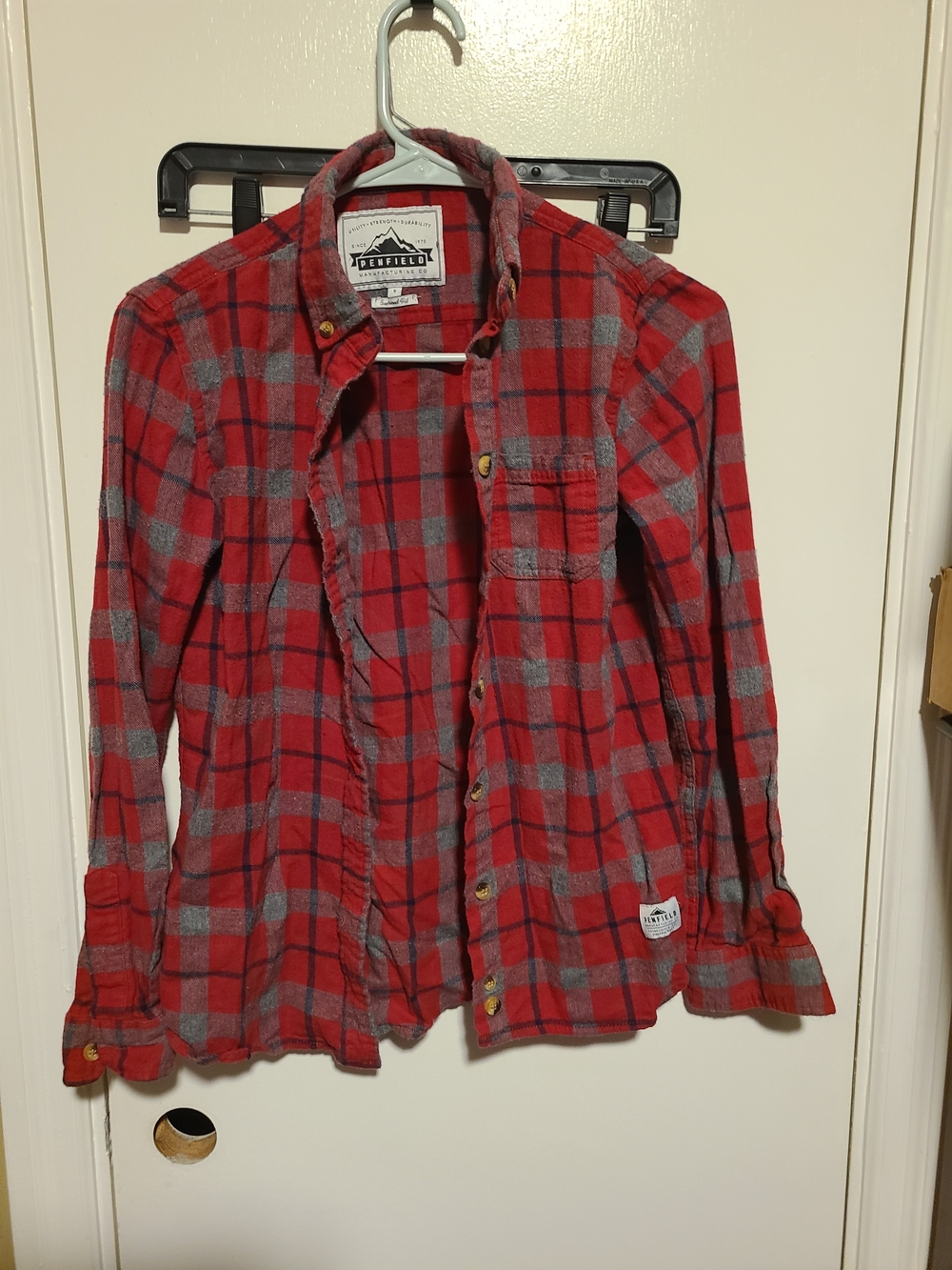 Pendleton Red and Gray Plaid Casual Button-Down Shirt